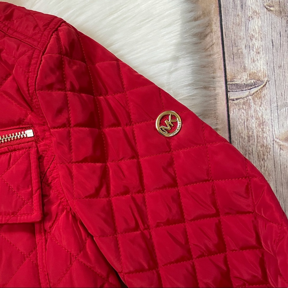 MICHAEL Michael Kors Quilted Crimson Red Jacket - Picture 6 of 11